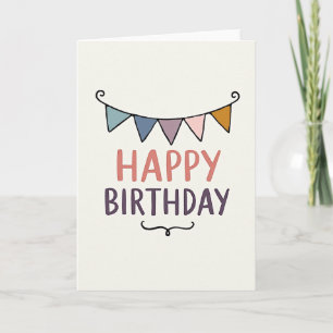 Charming Bunting Birthday Card