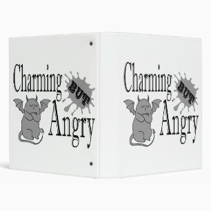 Charming but angry little devil cat funny quote binder