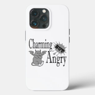 Charming but angry little devil cat funny quote iPhone 13 pro case