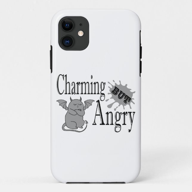 Charming but angry little devil cat funny quote Case-Mate iPhone case (Back)