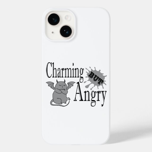 Charming but angry little devil cat funny quote Case-Mate iPhone case (Back)
