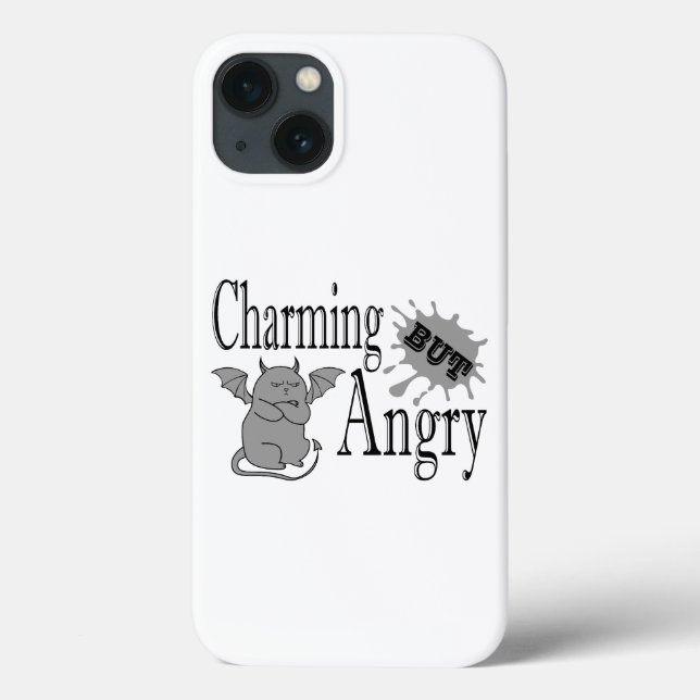 Charming but angry little devil cat funny quote Case-Mate iPhone case (Back)