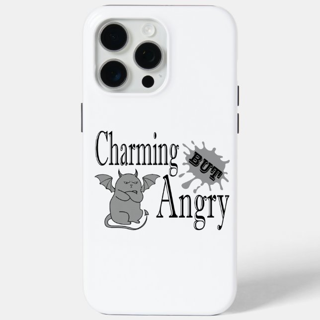 Charming but angry little devil cat funny quote Case-Mate iPhone case (Back)