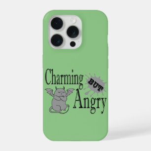 Charming but angry little devil cat funny quote iPhone 15 pro case