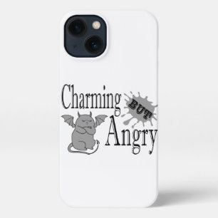 Charming but angry little devil cat funny quote iPhone 13 case