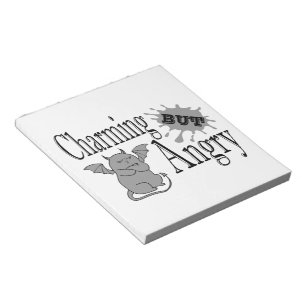 Charming but angry little devil cat funny quote notepad