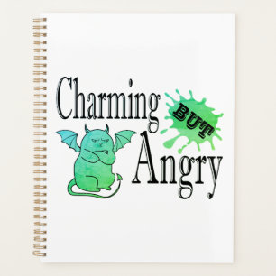 Charming but angry little devil cat funny quote planner