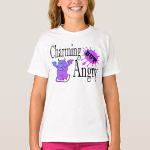 Charming but angry little devil cat funny quote T-Shirt