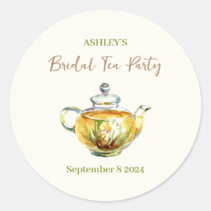 CHARMING Camomile Bridal Tea Party Classic Round Sticker