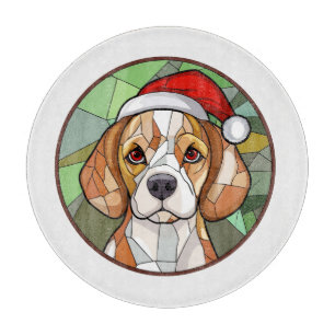 Charming Canine Cheer: Beagle themed Christmas Cutting Board