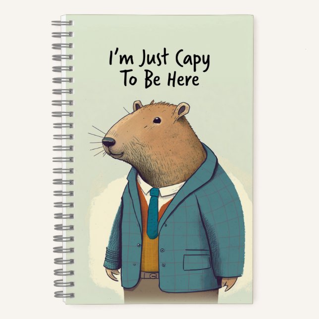 Charming Capybara Tweed Suit Spiral Notebook (Front)