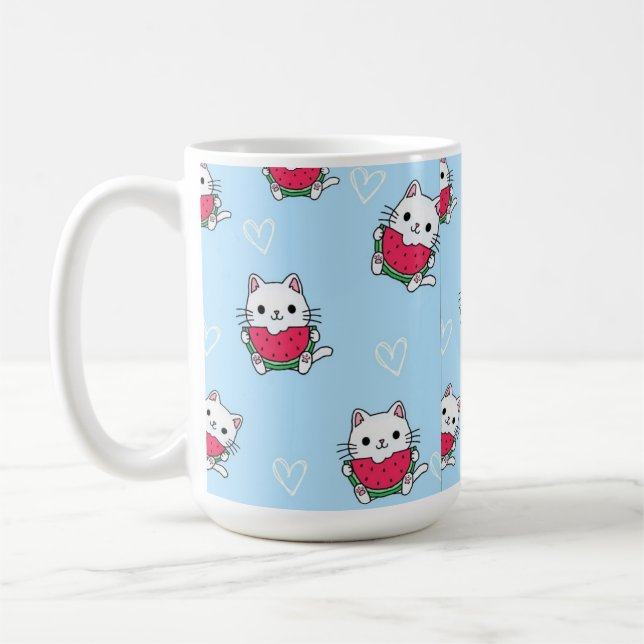 Charming Cartoon Chat Mug | Cadeau parfait pour en (Gauche)