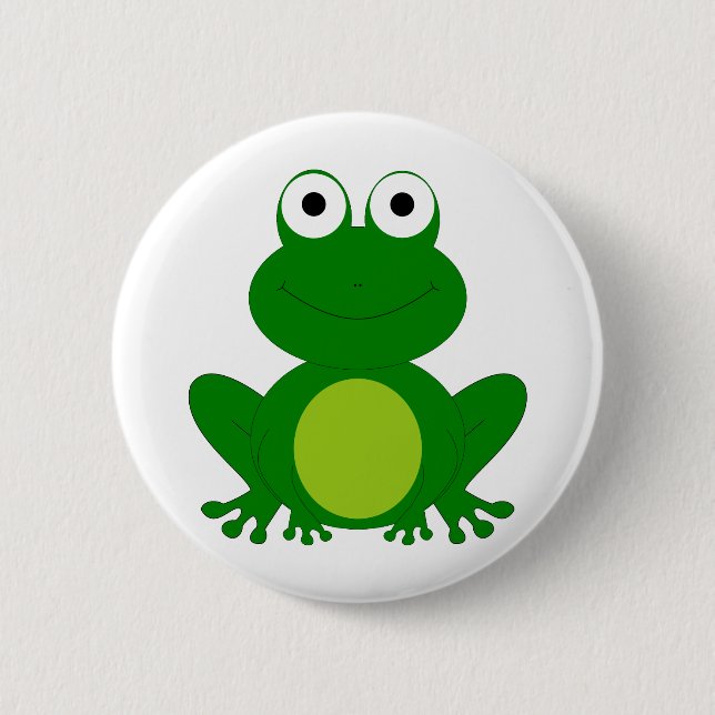 Charming cartoon frog 2 inch round button (Front)