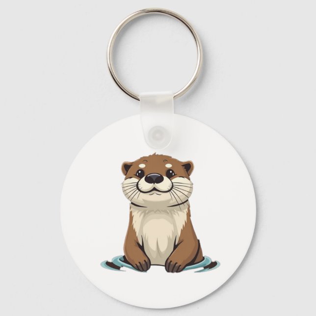 Charming Cartoon Otter Keychain (Front)