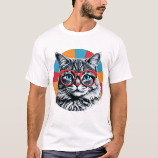 Charming Cat Design T-Shirt - Ajouter une touche d