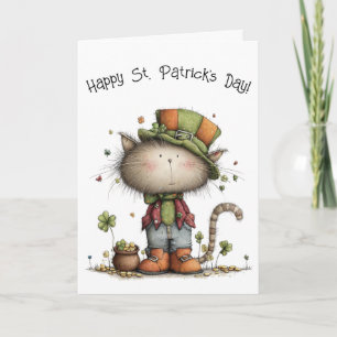Charming Cat Happy St Patrick's Day Card