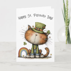 Charming Cat Happy St Patrick's Day Card