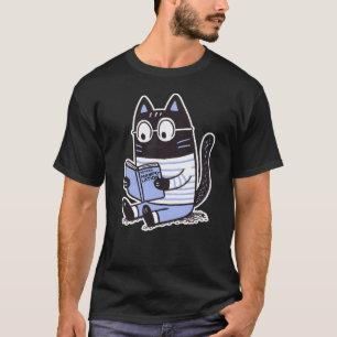 Charming Cat with Glasses and "Human Manipulation" T-Shirt