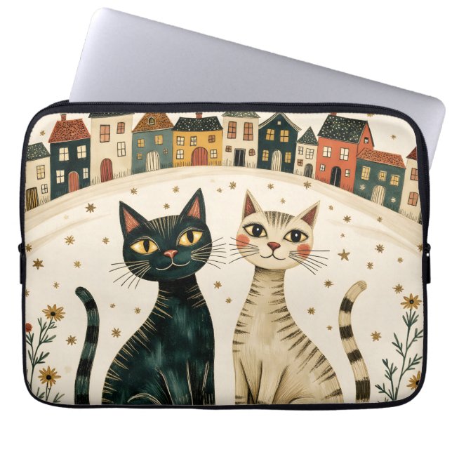 Charming Cats  Laptop Sleeve (Front)