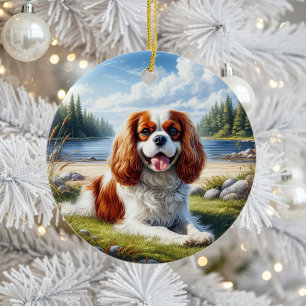 Charming Cavalier King Charles Spaniel Keepsake Ceramic Ornament