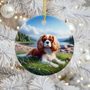 Charming Cavalier King Charles Spaniel Keepsake Ceramic Ornament