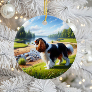 Charming Cavalier King Charles Spaniel Keepsake Ceramic Ornament