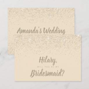 Charming Champagne Glitter Bridesmaid Card
