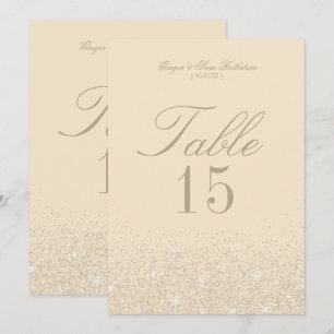 Charming Champagne Glitter Table Number Cards