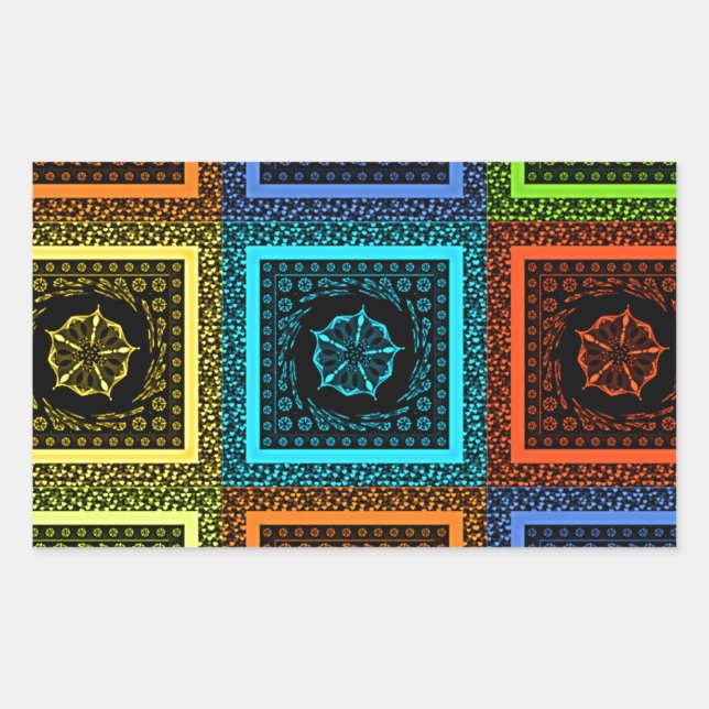 Charming Chequered Multicolored Pattern Art Design Sticker (Front)