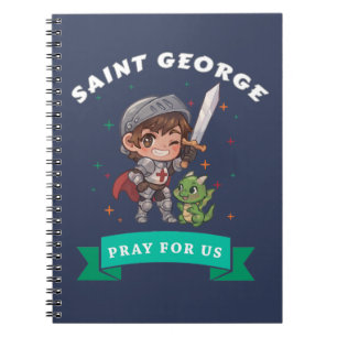 Charming Chibi St. George Slaying the Dragon Cute Notebook
