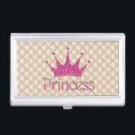 Charming Chic Pearls ,Tiara, Princess,Glittery Business Card Holder<br><div class="desc">This image features pearls , tiara and princess pink  gliterry on cream background.A trandy , fun,  funky, stylish and elegant girl gift for women  and teenage girls.</div>
