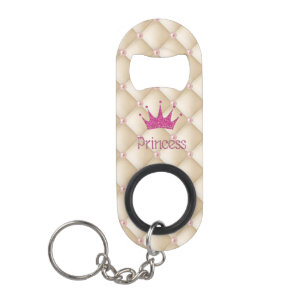 Charming Chic Pearls ,Tiara, Princess,Glittery Mini Bottle Opener