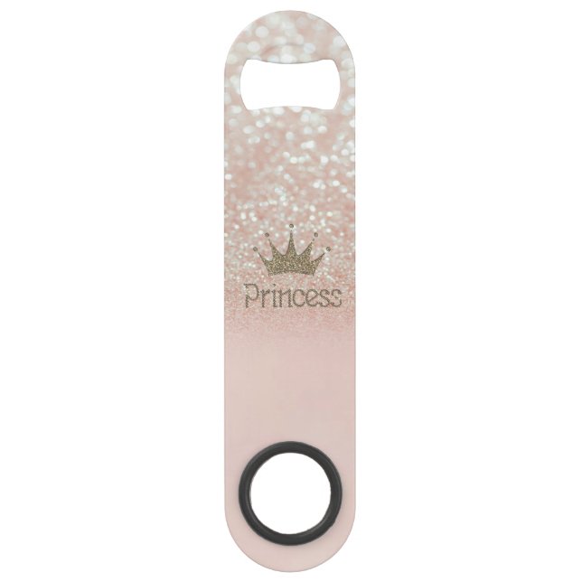 Charming Chic Tiara, Princess,Glitter Bokeh Bar Key (Front)