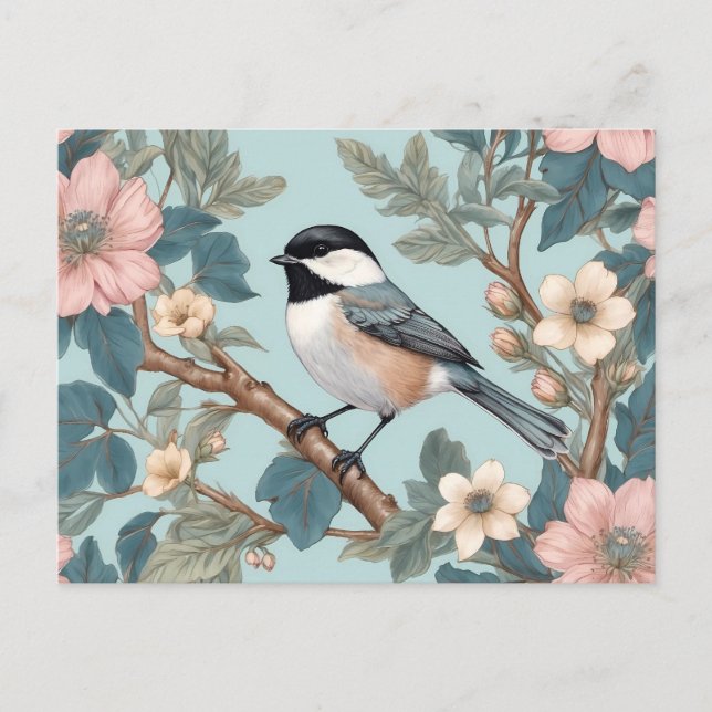 Charming Chickadee Bird Postcard (Front)