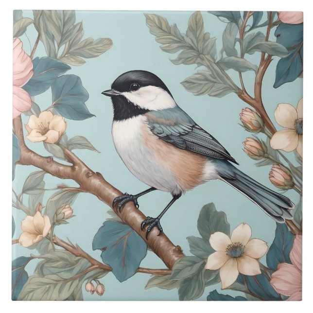 Charming Chickadee Bird Tile (Front)