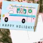 Charming Christmas Camper Vintage RV Xmas Postcard<br><div class="desc">Customizable card,  Add your own text to the back or front of the card.
Check my shop for more designs or let me know if you'd like something custom.</div>