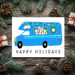 Charming Christmas Camper Vintage RV Xmas Postcard<br><div class="desc">Customizable card,  Add your own text to the back or front of the card.
Check my shop for more designs or let me know if you'd like something custom.</div>