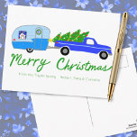 Charming Christmas Camper Vintage Trailer RV Xmas Postcard<br><div class="desc">Hope you like this design. Add your own text to the front or back. Check my shop for more designs and matching items from wrapping paper to kitchen towels!</div>