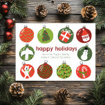 Charming Christmas Ornaments Vintage Xmas CUSTOM Holiday Card<br><div class="desc">Perfect card to send out as holiday greetings! Hand made art for you! FULLY CUSTOMIZABLE! Click on “Personalize” above to edit the text. Click "edit using design tool" to adjust the fonts, colours and placements and to add text to the back side if you prefer. Also you can easily change...</div>