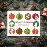 Charming Christmas Ornaments Vintage Xmas CUSTOM Postcard<br><div class="desc">Perfect card to send out as holiday greetings! Hand made art for you! FULLY CUSTOMIZABLE! Click on “Personalize” above to edit the text. Click "edit using design tool" to adjust the fonts, colours and placements and to add text to the back side if you prefer. Also you can easily change...</div>