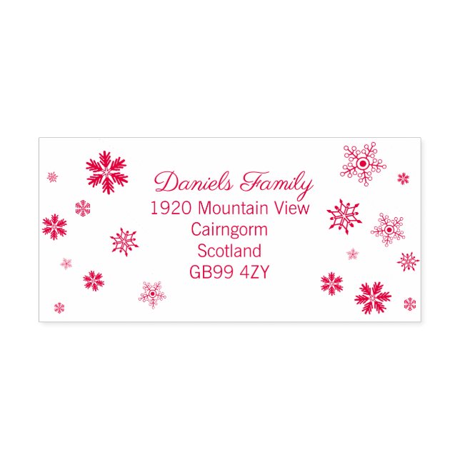 Charming Christmas Snowflake  Address Self-inking Stamp (Design)