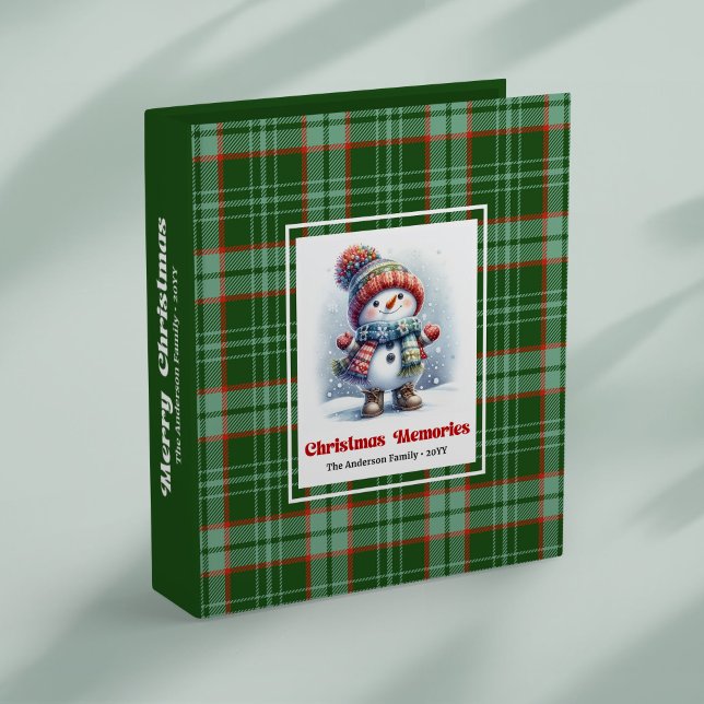 Charming Christmas snowman keepsake 3 ring binder  (Charming Christmas snowman keepsake ring binder personalized)