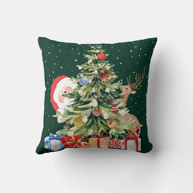 Charming Christmas Vibes Throw Pillow (Back)