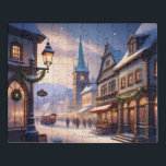 Charming Christmas village winter wonderland snow Jigsaw Puzzle<br><div class="desc">Unwrap the magic with Our unique Christmas Jigsaw Puzzle! Step into a winter wonderland with our exclusive Christmas Jigsaw Puzzle, a perfect blend of festive cheer and puzzling challenge. Each piece reveals a snippet of our unique, Christmas-themed artwork, designed to captivate and inspire. As the picture comes to life, so...</div>