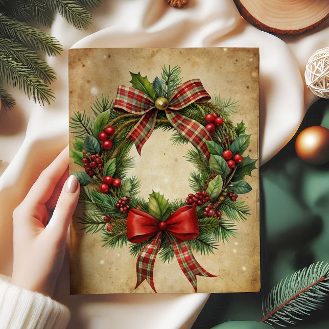 Charming Christmas wreath tissue paper rustic tone (Charming Christmas wreath tissue paper rustic tone)