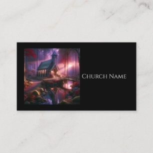 Charming Church in a Heavenly Autumn Forest Business Card