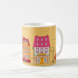 Charming City Street Illustration Mug