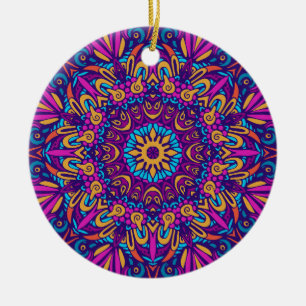 Charming colourful mandala seamless pattern  ceram ceramic ornament