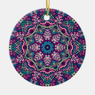 Charming colourful mandala seamless pattern ceram ceramic ornament