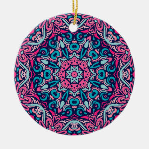 Charming colourful mandala seamless pattern ceram ceramic ornament